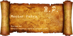 Mester Petra névjegykártya